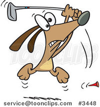 Cartoon Golfing Dog by Toonaday