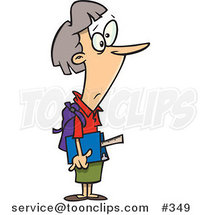 Cartoon Middle Aged White Female Student by Toonaday