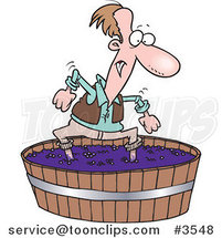 Cartoon Guy Stomping Grapes by Toonaday