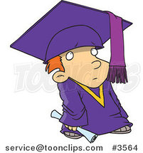 Cartoon Shy Graduate Boy by Toonaday