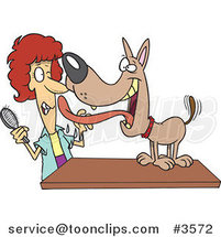 Cartoon Dog Licking His Groomer by Toonaday