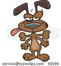 Cartoon Dog with a Bone Stuck in His Throat by Toonaday