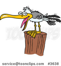 Cartoon Gull on a Post by Toonaday