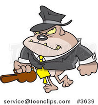 Cartoon Gangster Bulldog Carrying a Violin Case by Toonaday