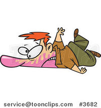 Cartoon Guy Collapsed on the Ground with Bubble Gum in His Face by Toonaday