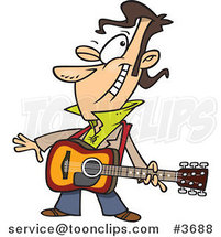 Cartoon Winking Guitarist by Toonaday