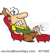 Cartoon Guy Resting His Wart Covered Foot by Toonaday