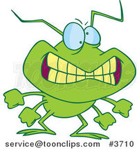 Cartoon Grinning Bad Bug by Toonaday