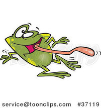 Cartoon Dizzy Frog Having Fun on Dance Day by Toonaday