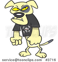 Cartoon Bad Dog Standing Upright by Toonaday
