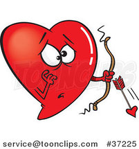Cartoon Red Heart Cupid with a Broken Arrow by Toonaday