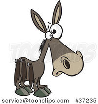 Cartoon Donkey Pinned with Tails on His Side by Toonaday
