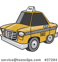 Cartoon City Taxi Cab by Toonaday