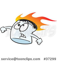 Cartoon Stressed Flaming Marshmallow by Toonaday