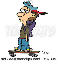 Cartoon Teenage Skater Boy with His Hands in His Pockets by Toonaday