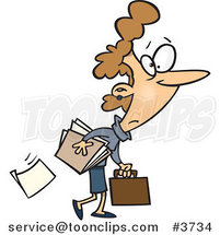 Cartoon CartoonBusinesswoman Dropping Paperwork by Toonaday