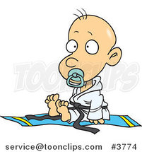 Cartoon Baby Boy in a Judoka Robe by Toonaday