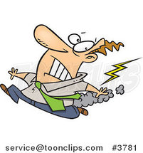 Cartoon Business Man Running from Bad Karma by Toonaday