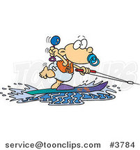 Cartoon Baby Boy Water Skiing by Toonaday