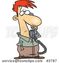 Cartoon Guy Receiving Bad News on the Phone by Toonaday