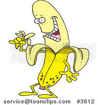 Cartoon Banana Character Eating a Banana by Toonaday