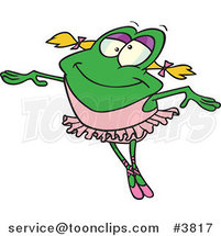 Cartoon Dancing Ballerina Frog by Toonaday