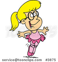 Cartoon Happy Ballerina Girl on Her Tippy Toes by Toonaday