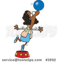 Cartoon Black Business Woman Balancing a Ball on Her Nose by Toonaday