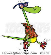 Cartoon Summer Lizard Walking on a Beach by Toonaday