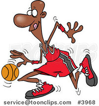 Cartoon Black Basketball Player by Toonaday