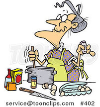 Cartoon Old Lady Baking by Toonaday