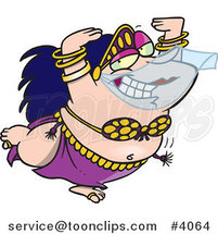 Cartoon Chubby Belly Dancer by Toonaday