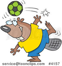 Cartoon Soccer Beaver by Toonaday