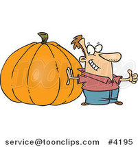 Cartoon Guy with a Big Pumpkin by Toonaday