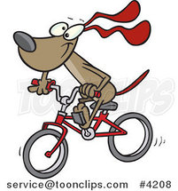 Cartoon Cycling Dog by Toonaday