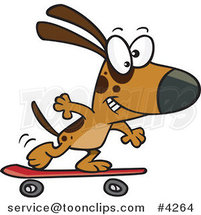 Cartoon Dog Skateboarding by Toonaday