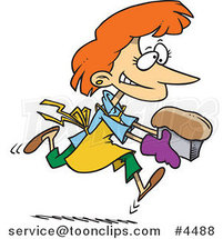 Cartoon Female Baker with Fresh Bread by Toonaday