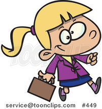 Cartoon Business Girl Carrying a Briefcase by Toonaday