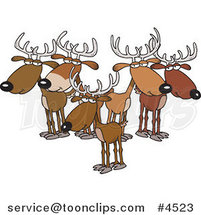 Cartoon Group of Bucks by Toonaday