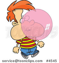 Cartoon Boy Blowing Bubble Gum by Toonaday