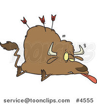 Cartoon Buffalo Shot with Arrows by Toonaday