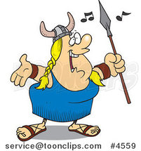 Cartoon Female Viking Opera Singer by Toonaday