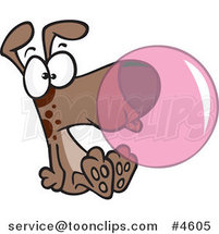 Cartoon Dog Blowing Bubble Gum by Toonaday