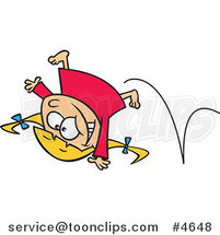 Cartoon Energetic Girl Doing a Cartwheel by Toonaday