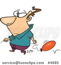 Cartoon Guy Carrying a Deflating Balloon by Toonaday