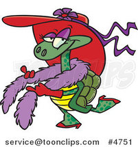 Cartoon Stylish Turtle Wearing a Hat by Toonaday