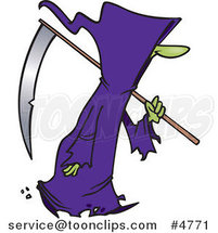 Cartoon Walking Grim Reaper by Toonaday