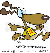 Cartoon Dog Running in a Race by Toonaday