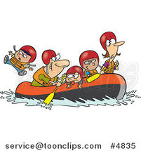 Cartoon Family Rafting by Toonaday