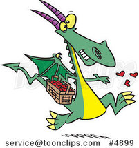 Cartoon Dragon Spreading Love by Toonaday